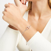 Interlinked Hearts Silver Bracelet