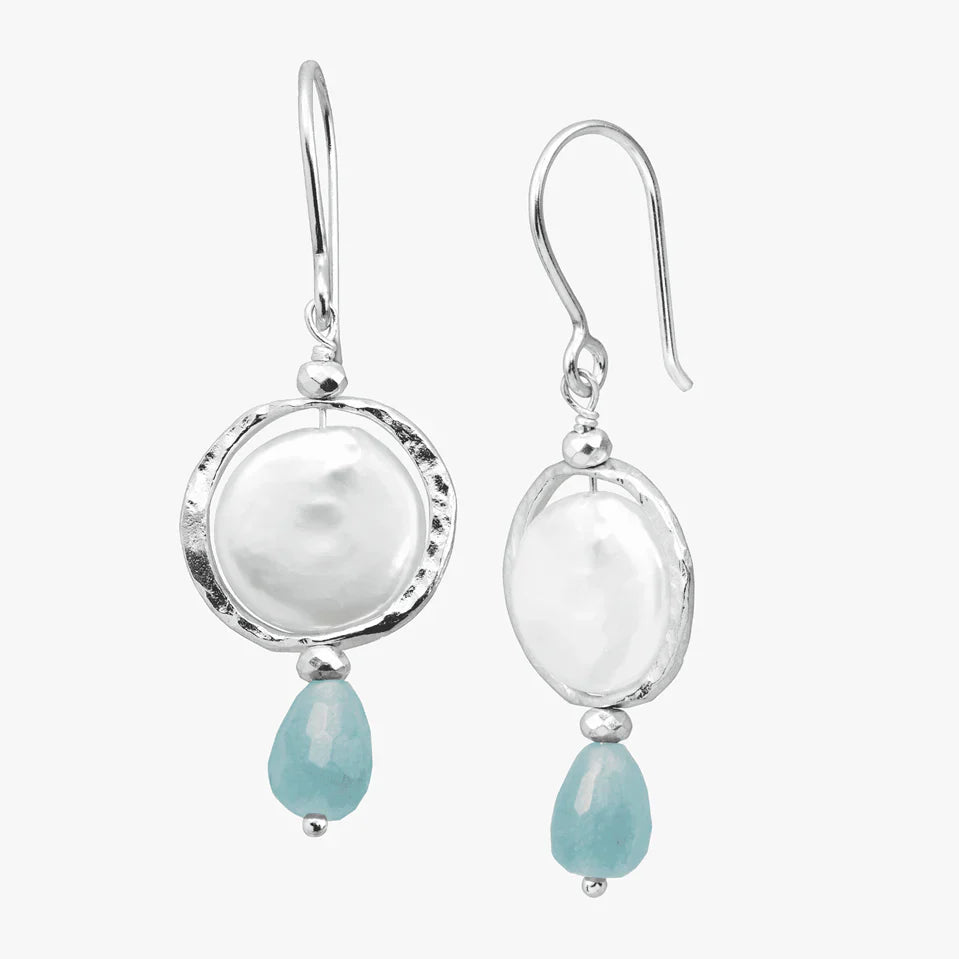Carave Paris Moonstone & Blue Topaz Drop Earrings