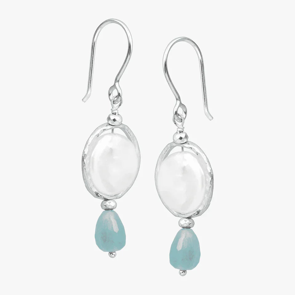 Carave Paris Moonstone & Blue Topaz Drop Earrings