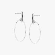 Silver Minimal Hoop Drop Stud Earrings