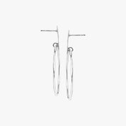 Silver Minimal Hoop Drop Stud Earrings