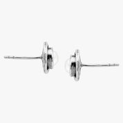 Silver Pearl Spiral Stud Earrings