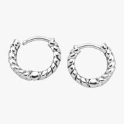 Silver Twisted Huggie Hoop Earrings