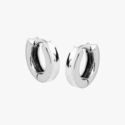 Silver Smooth Huggie Hoop Earrings