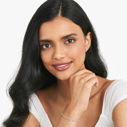 Luxedazzl Silver Diamond Cluster Bracelet