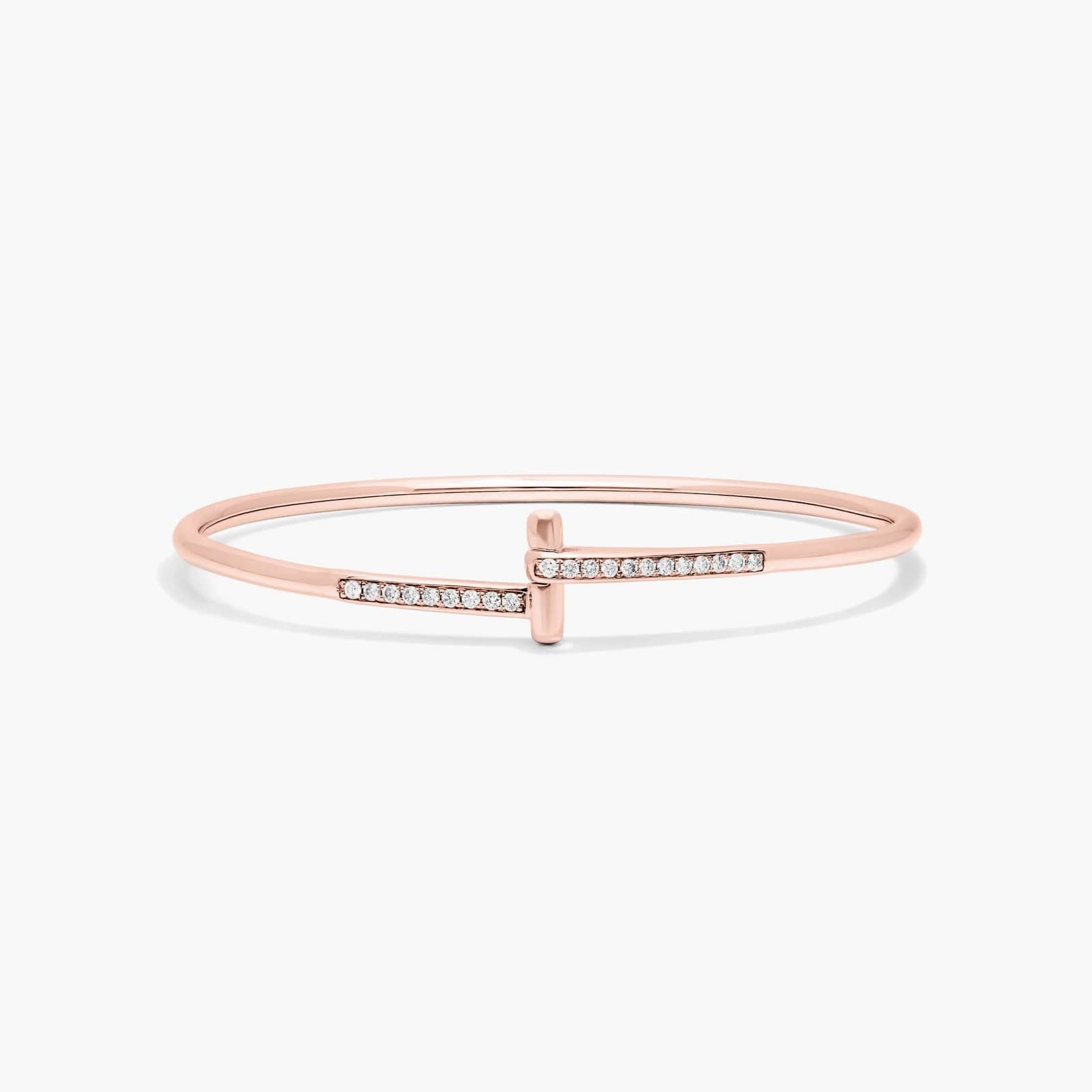 Rose Gold Sleek Crossover Bracelet