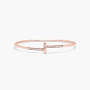 Rose Gold Sleek Crossover Bracelet