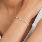 Luxedazzl Silver Diamond Cluster Bracelet