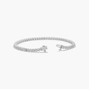 Radiant Silver Tennis Bracelet with Continuous Luminous Stone Detailing for Timeless Elegance