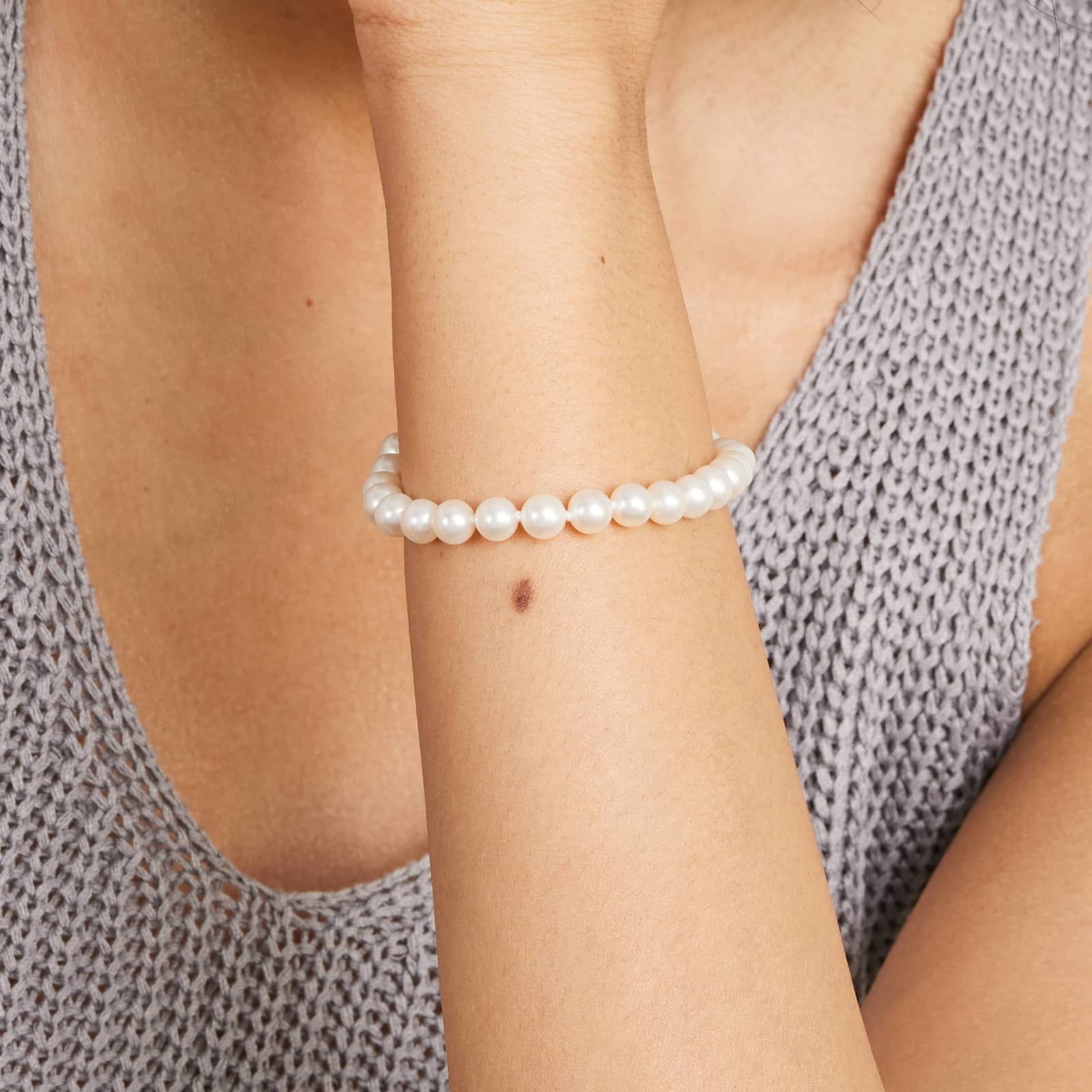 Silver Classic Pearl Bracelet