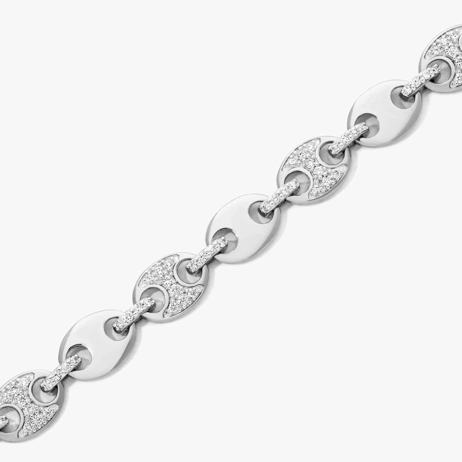 Silver Sculpted Link Radiance Bracelet