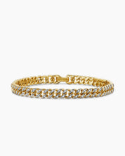 Iced Cuban Link Silver Men Bracelet