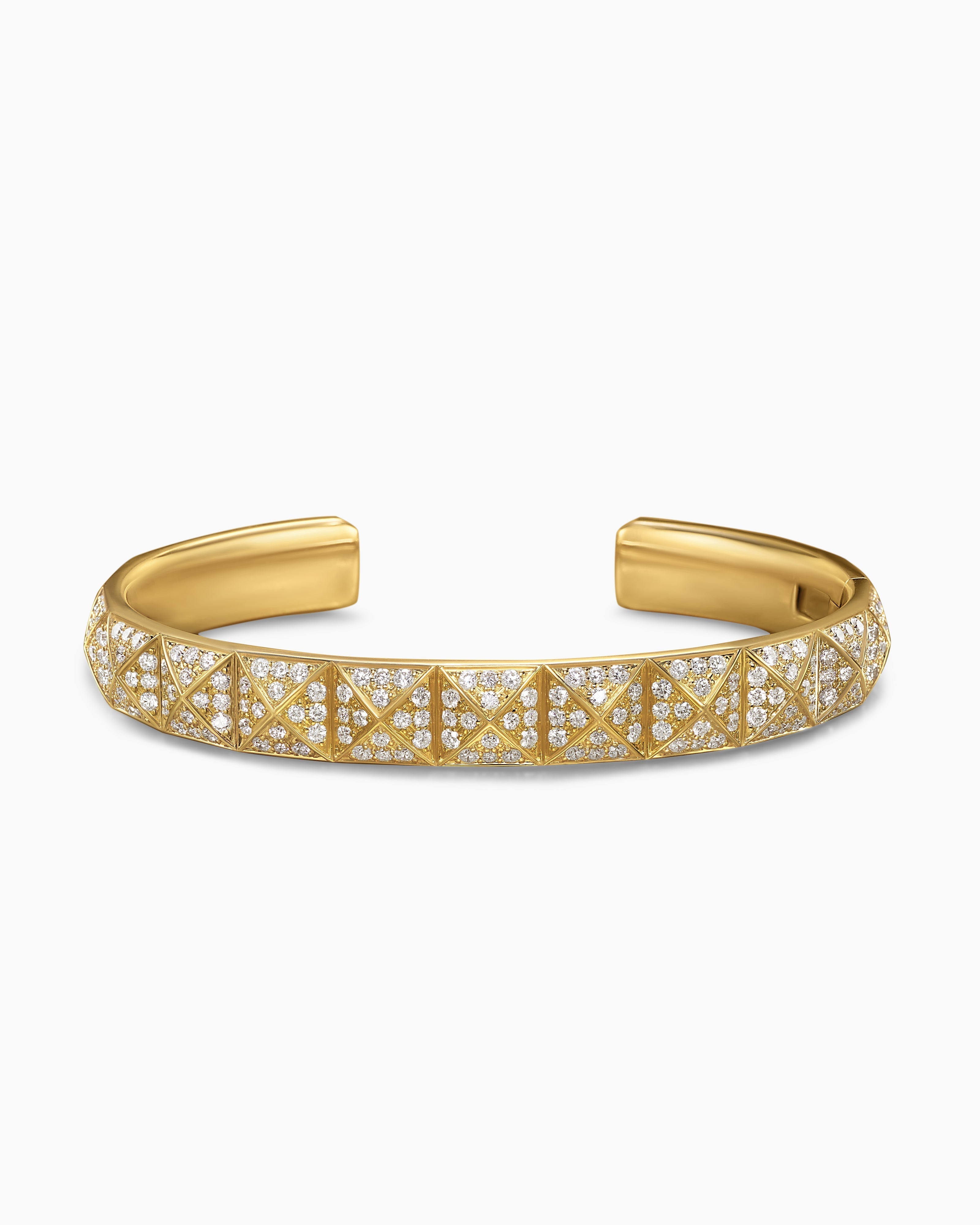 Geometric Diamond Cuff Silver Men’s Bracelet