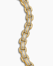 Diamond Channel Link Silver Men’s Bracelet