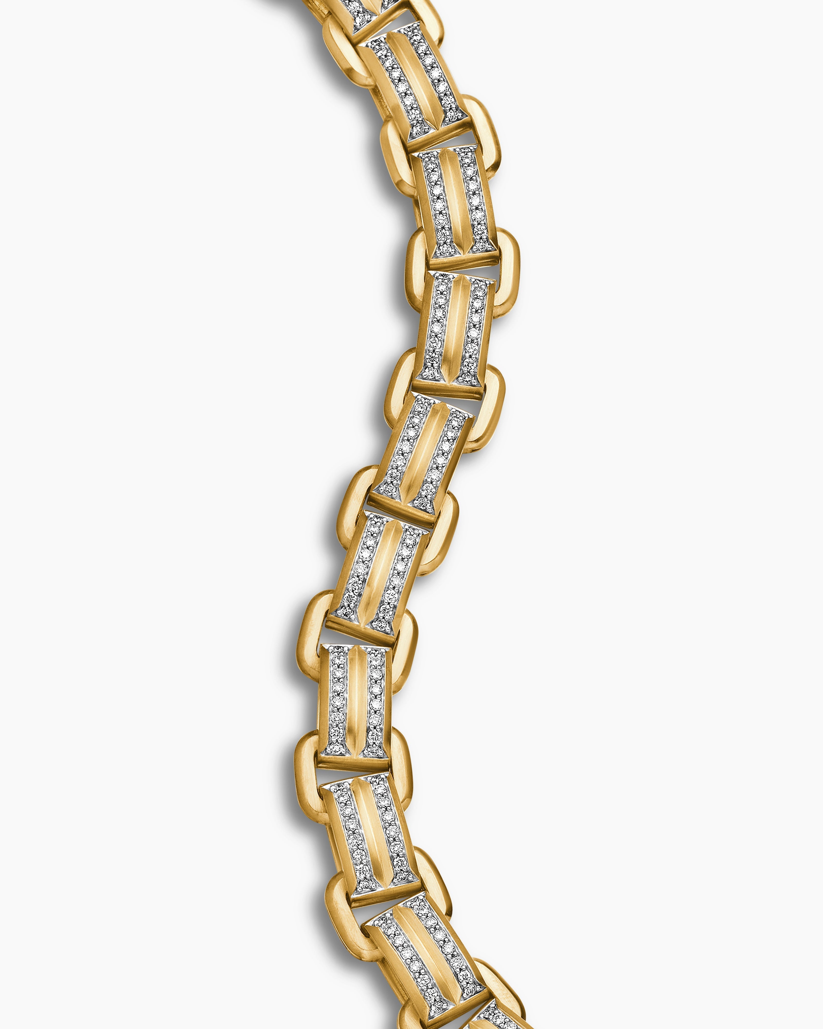Diamond Channel Link Silver Men’s Bracelet