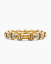 Diamond Channel Link Silver Men’s Bracelet