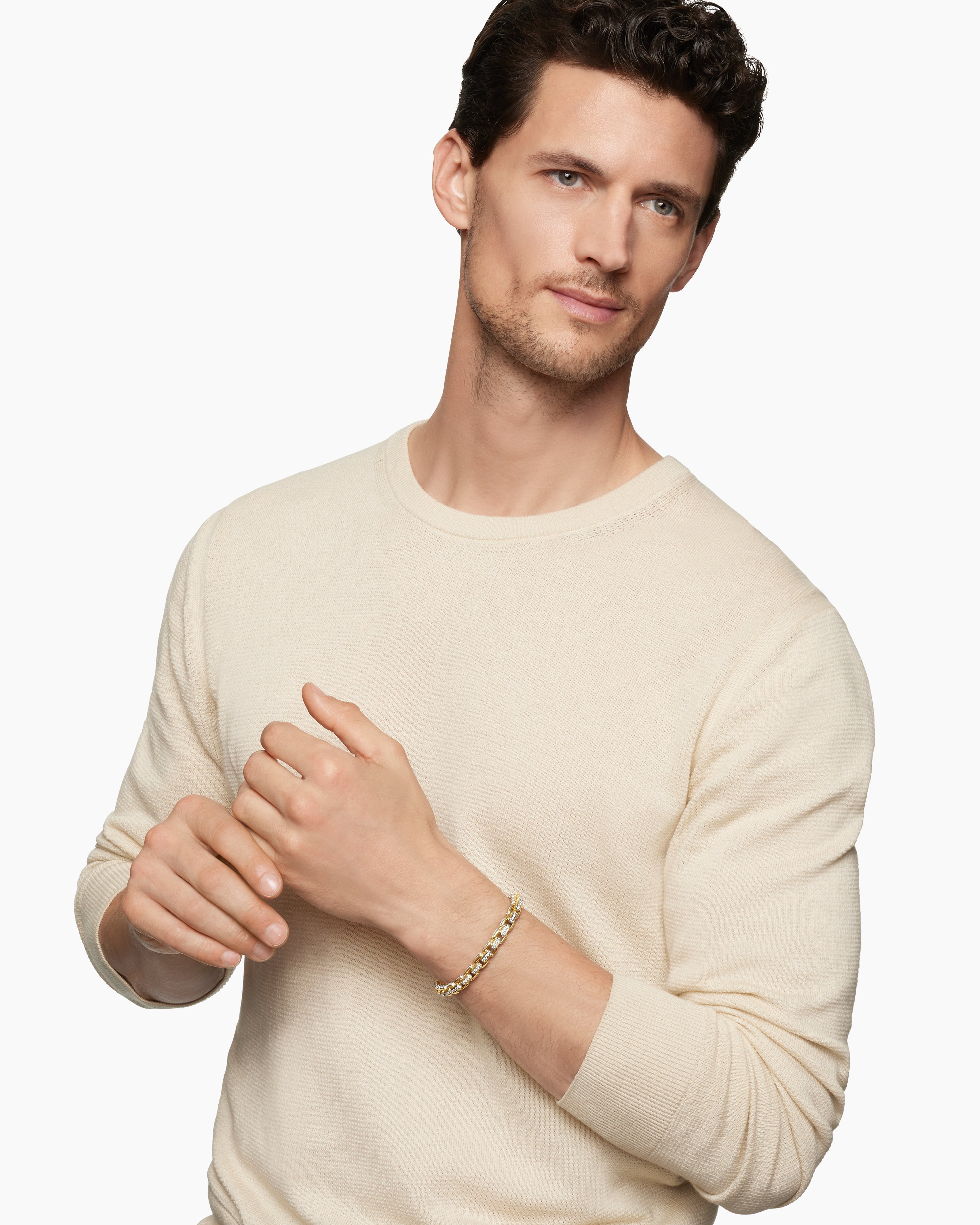 Diamond Link Silver Men’s Bracelet