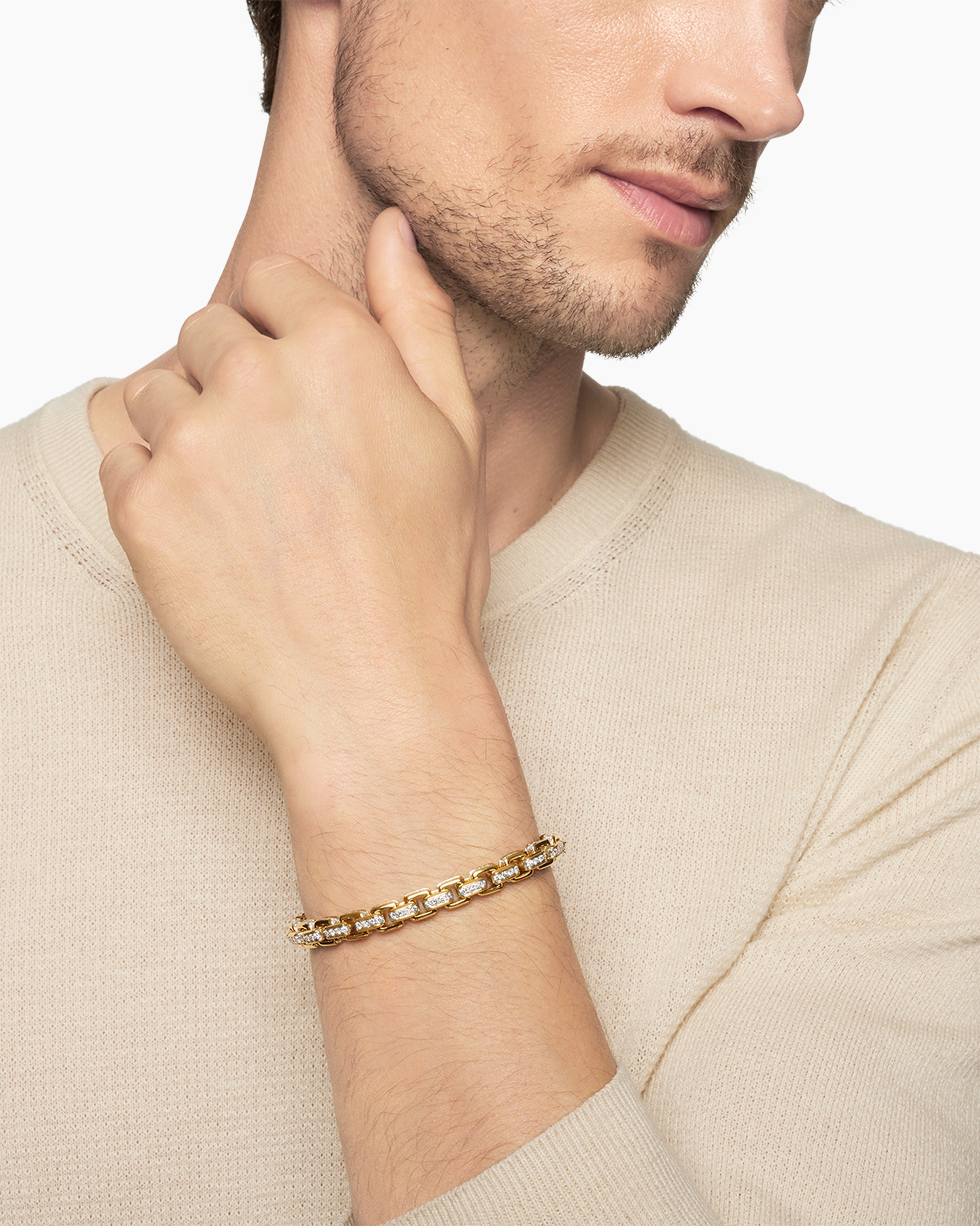 Diamond Link Silver Men’s Bracelet