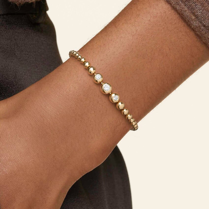 Carave Paris Beaded Solitaire Diamond Bracelet