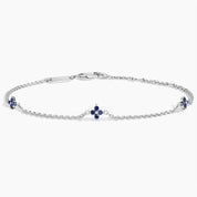 Silver Blue Petal Bracelet