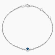 Silver Blue Solitaire Chain Bracelet