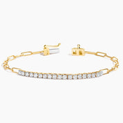 Gold Link and Radiant Stone Bracelet