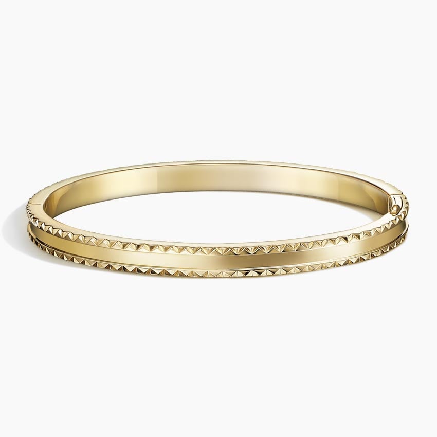 Gold Textured Edge Sleek Bracelet