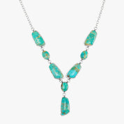 Turquoise Cascade Silver Necklace