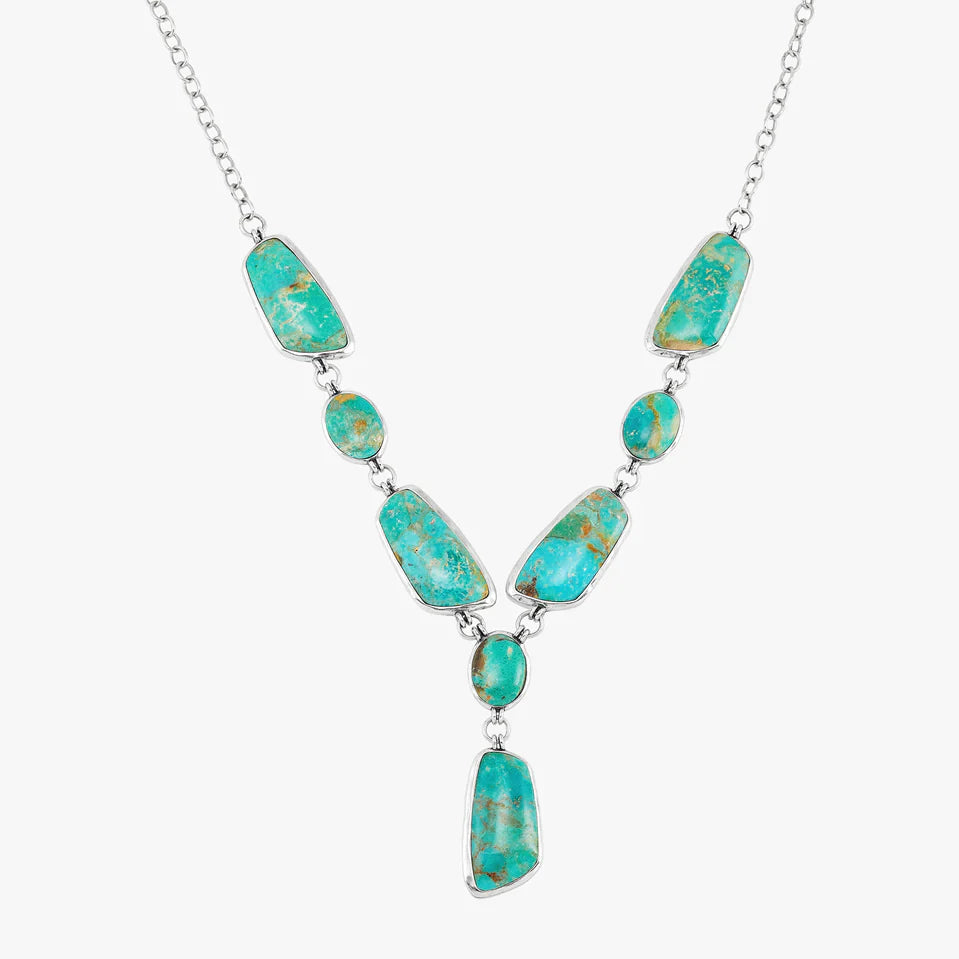 Turquoise Cascade Silver Necklace