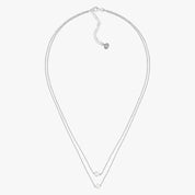 Layered Pearl and Stone Silver Necklace
