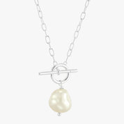 Toggle Baroque Pearl Silver Necklace