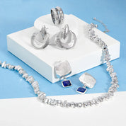 Chunky Pebble Inspired Silver Necklace