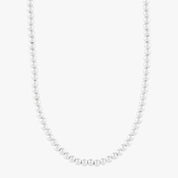 Classic Polished Bead Silver Necklace