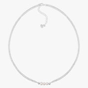 Triple Pearl Bar Silver Necklace