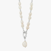 Baroque Pearl Drop Silver Necklace