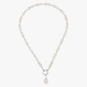 Baroque Pearl Drop Silver Necklace