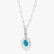 Turquoise Orbit Pendant Silver Necklace
