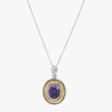 Carave Paris Amethyst Halo Pendant Necklace