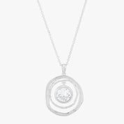 Radiant Orbit Stone Silver Necklace