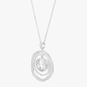 Radiant Orbit Stone Silver Necklace