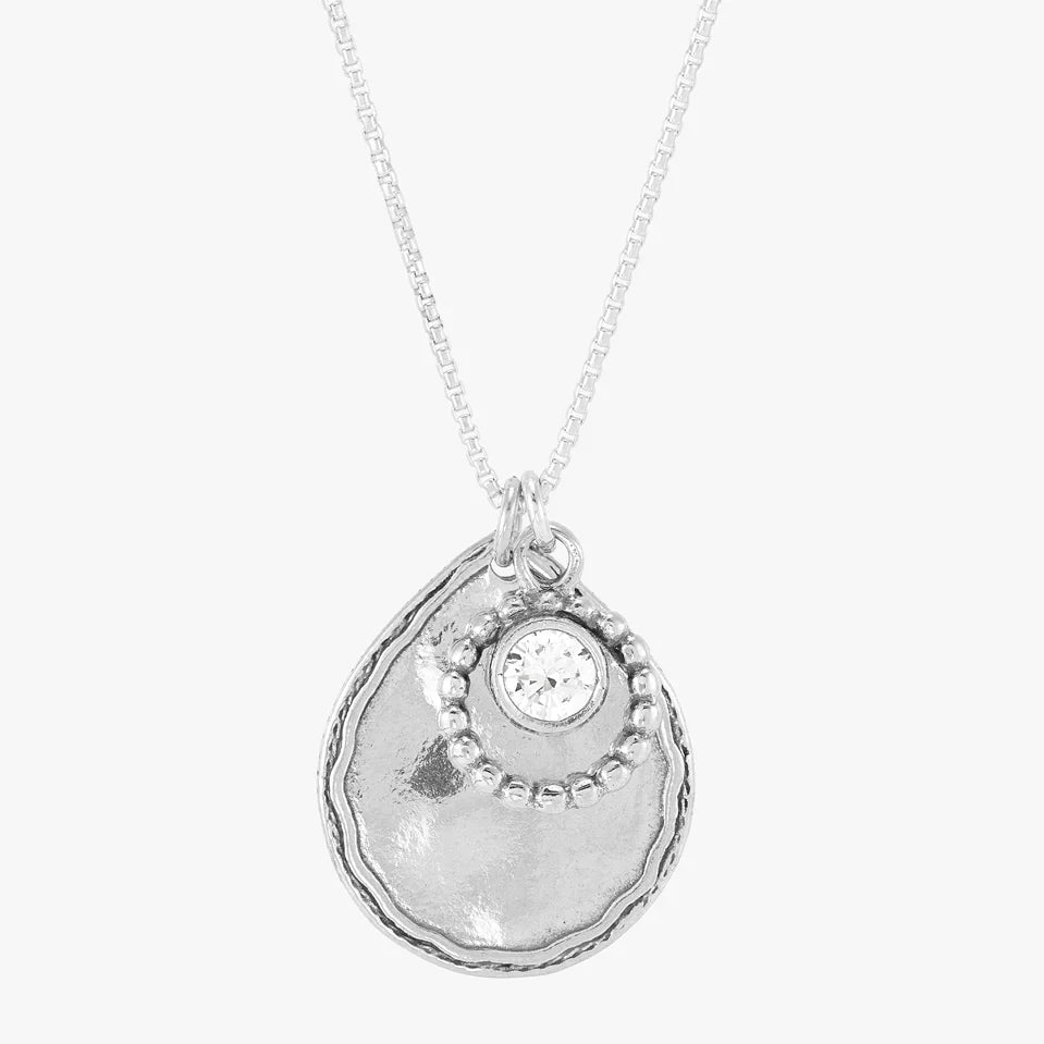 Carave Paris Organic Bezel Diamond Disc Necklace