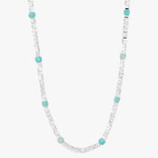 Turquoise Accent Bead Silver Necklace