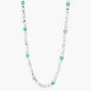 Turquoise Accent Bead Silver Necklace