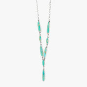 Turquoise Cascade Silver Necklace