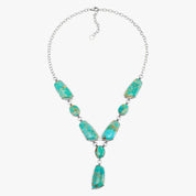 Turquoise Cascade Silver Necklace