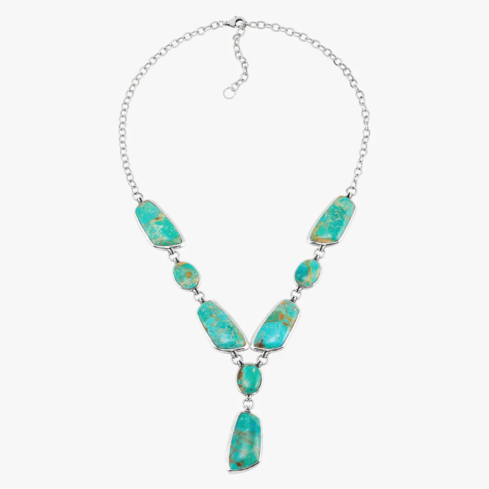 Turquoise Cascade Silver Necklace
