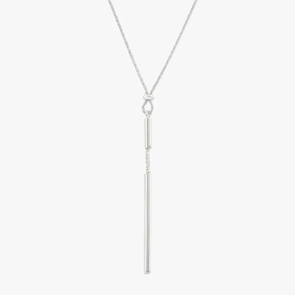 Sleek Statement Silver Necklace