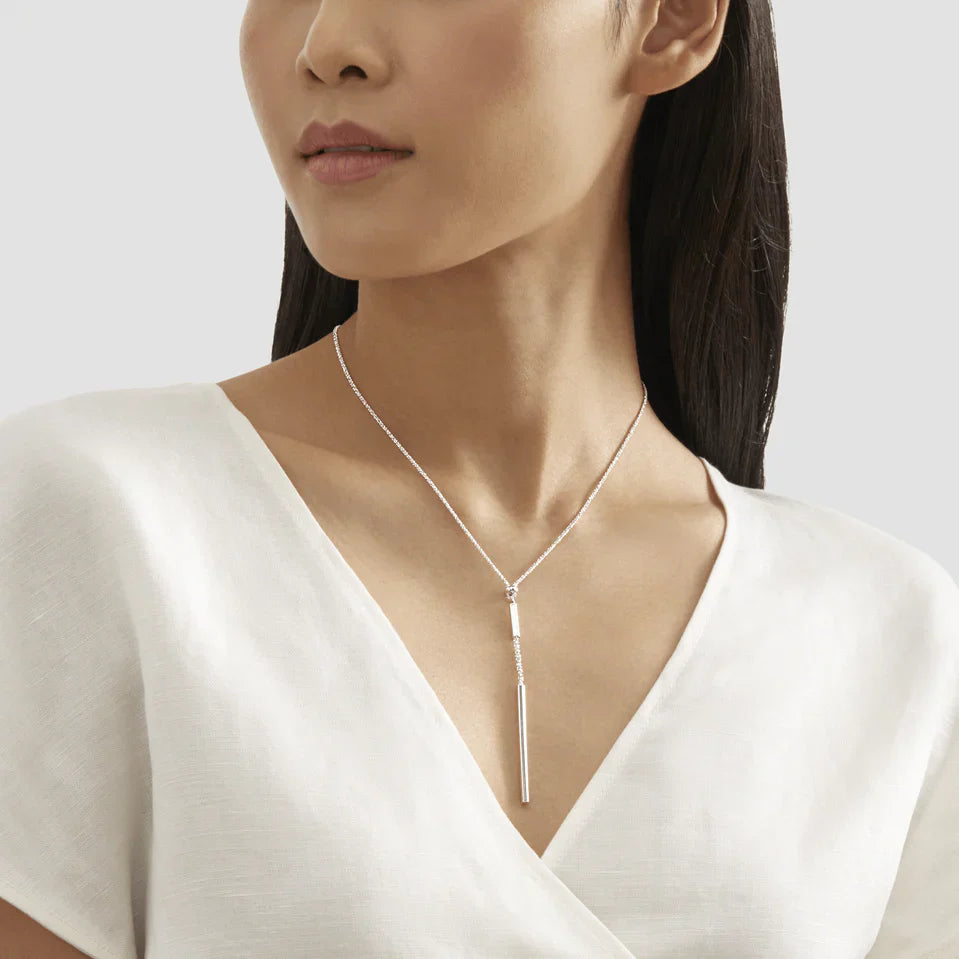 Sleek Statement Silver Necklace