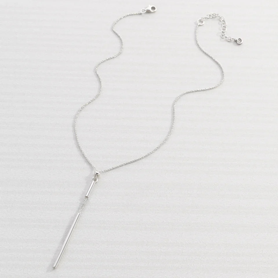 Sleek Statement Silver Necklace