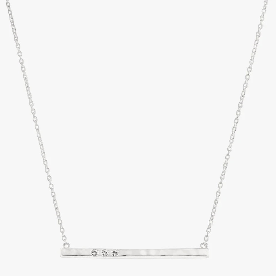 Hammered Silver Bar Necklace